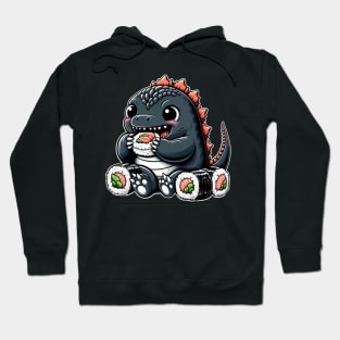 Cute Godzilla eating Sushi Hoodie